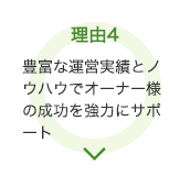 理由4 豊富な運営実績とノウハウでオーナー様の成功を強力にサポート